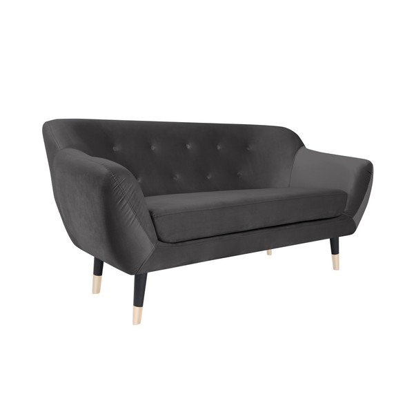 Šedá pohovka s černými nohami Mazzini Sofas Amelie, 158 cm-image-2