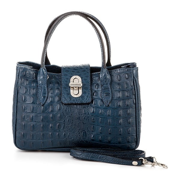 Modrá kožená kabelka Pitti Bags Venezia