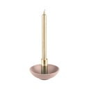Růžový svícen s detailem ve zlaté barvě PT LIVING Nimble, výška 9,5 cm