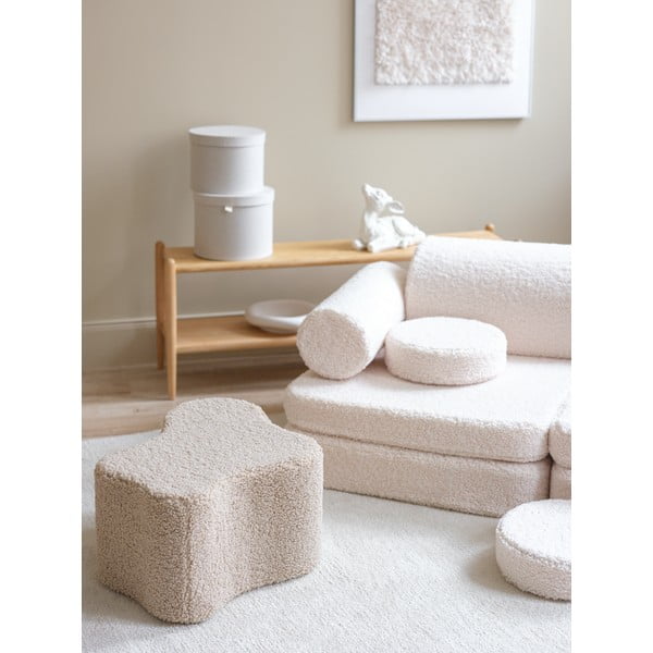 Kreem bukleekangast laste diivan 132 cm Settee - Wigiwama-image-3