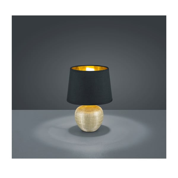 Must keraamiline ja riidest laualamp , kõrgus 26 cm Luxor - Reality-image-1