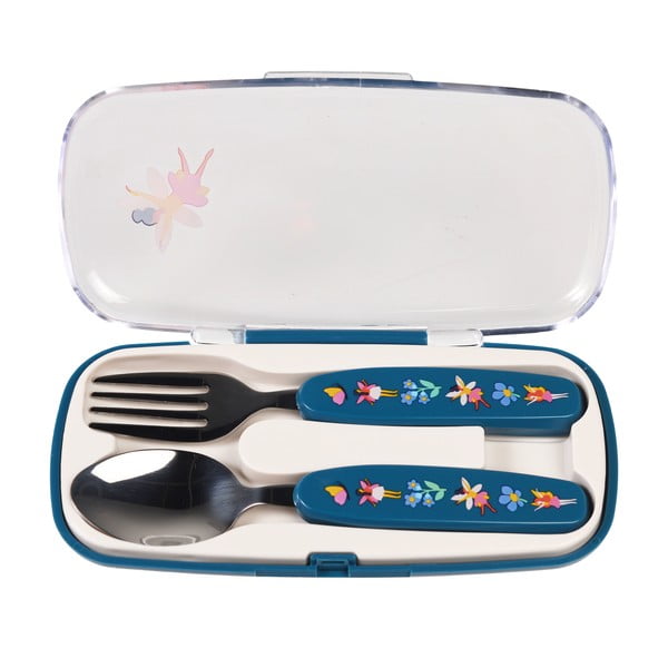 Sinised roostevabast terasest laste söögiriistad 2 tk Fairies in the Garden - Rex London