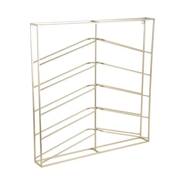 Kuldne metallist seinale paigaldatav veiniriiul, 10le pudelile 67x66x7,5 cm Cuadro - PT LIVING-image-2
