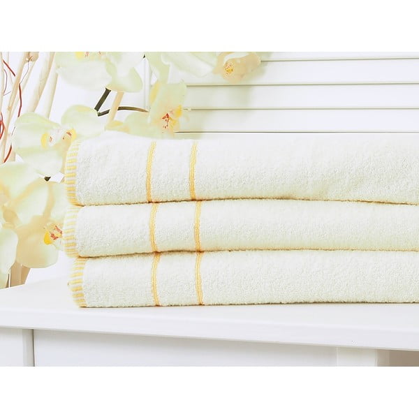 Kollane ja kreemjas rätik 50x90 cm - B.E.S.-image-1