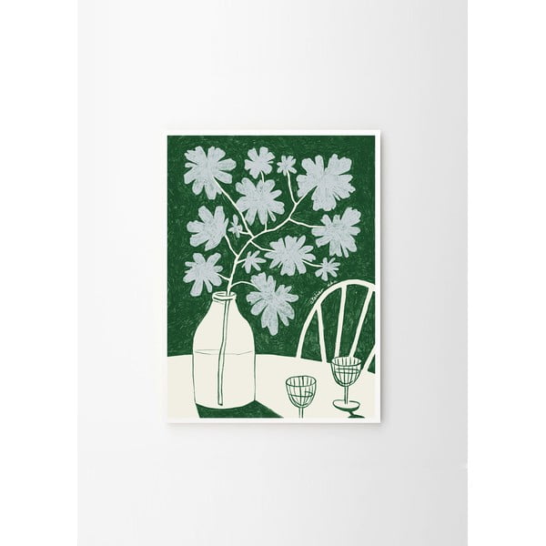 Plakat 30×40 cm Blue Flowers & Red Wine – The Poster Club-image-4