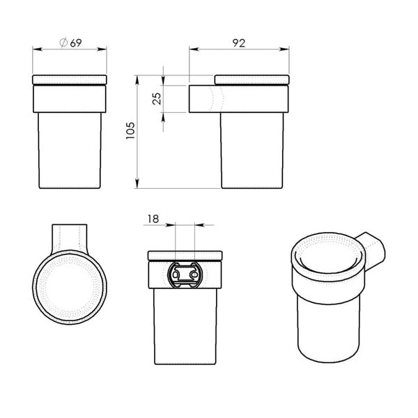 Valge-kuldne seinale paigaldatav klaasist hambaharja tops Gedy Pirenei - Sapho-image-2