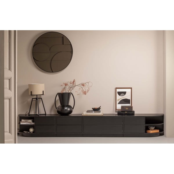 Must männi täispuidust TV-komplekt 206x40 cm Finca – WOOOD-image-2