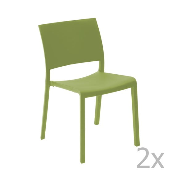 Sada 2 zelených zahradních jídelních židlí Resol Fiona