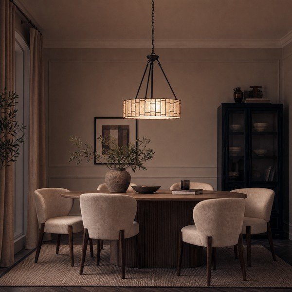Metallist ripplamp klaasist varjuga, ø 46 cm Waldorf - Premier Housewares-image-1