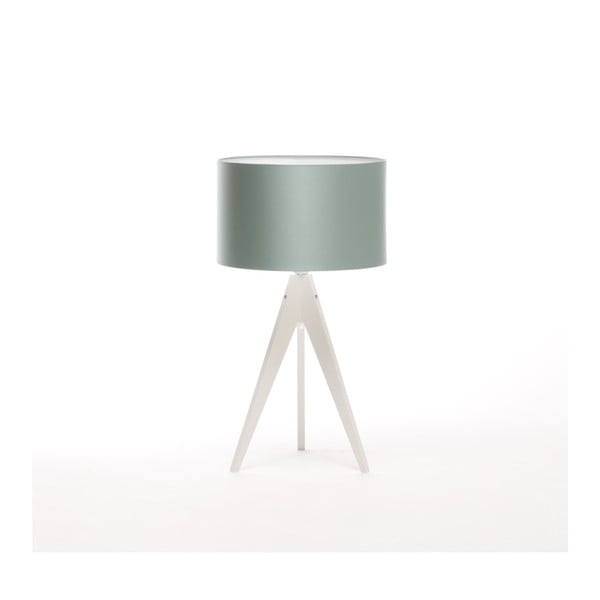 Ocelově modrá stolní lampa 4room Artist, bílá lakovaná bříza, Ø 33 cm