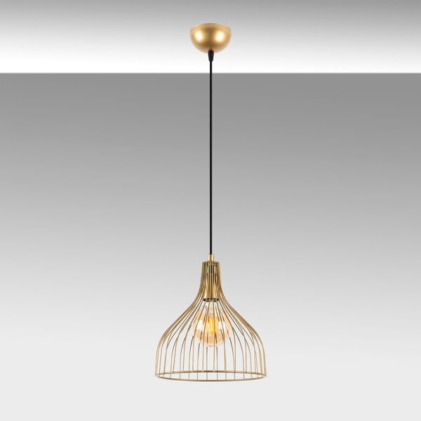 Kuldne rippvalgusti metallist varjuga ø 25 cm Cafu - Opviq lights-image-2