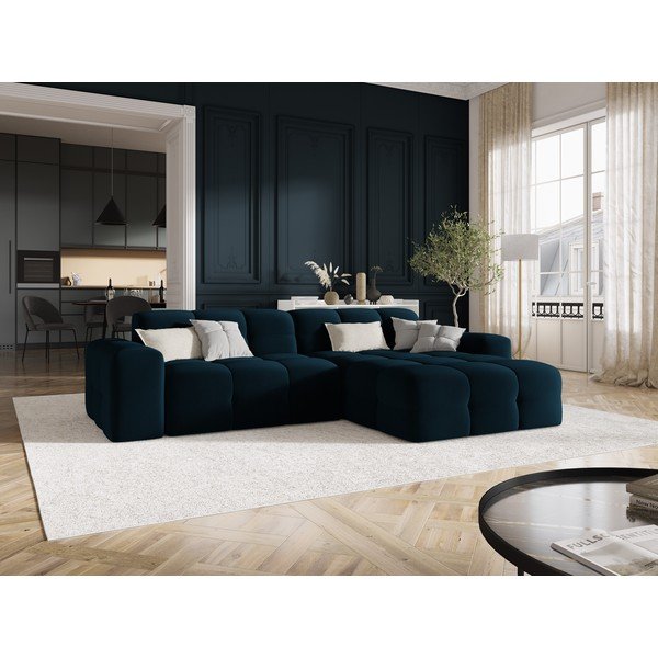 Tumesinine sametne nurgadiivan (paremas nurgas) Kendal - Micadoni Home-image-1