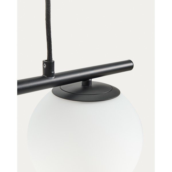 Valge/must metallist ripplamp klaasist varjuga Brisia - Kave Home-image-4