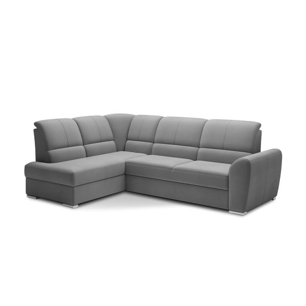 Hall sametist lahtikäiv/sahtliga nurgadiivan (vasak nurk/L-kujuline) Siber – ELTAP-image-2