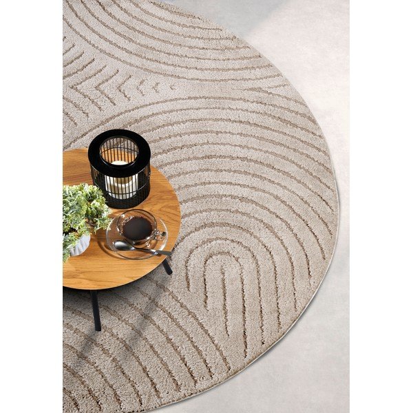 Helepruun ümmargune vaip ø 160 cm Panglao New York Taupe - Elle Decoration-image-2