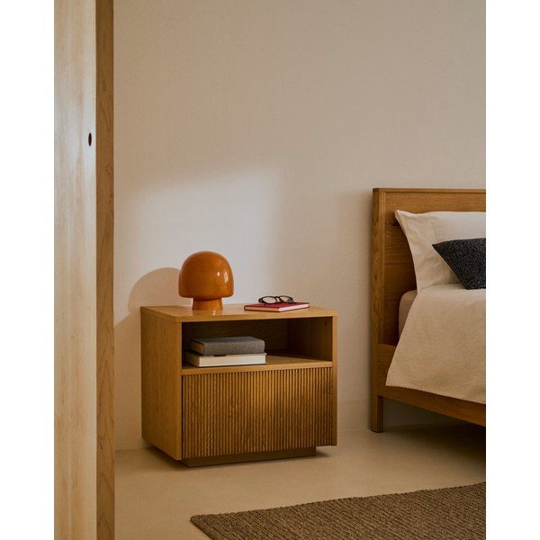 Oranž lauavalgusti klaasist varjuga (kõrgus 20 cm) Reig - Kave Home-image-2