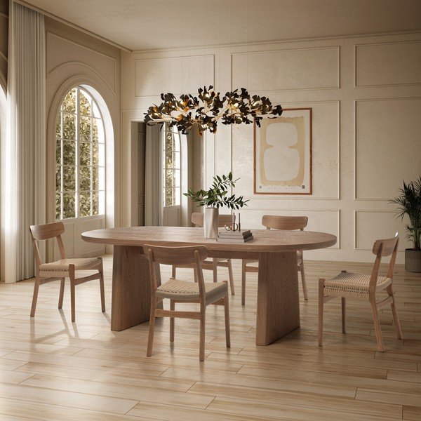 Söögilaud saarepuust dekooriga 100x200 cm Blair - MOME-image-1