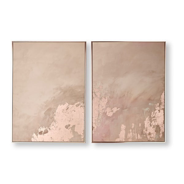 Sada 2 obrazů Graham & Brown Rose Gold Serenity, 60 x 80 cm