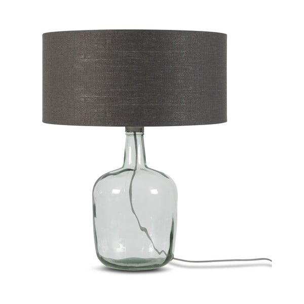 Stolní lampa s tmavě šedým stínidlem a konstrukcí z recyklovaného skla Good&Mojo Murano, ⌀ 47 cm