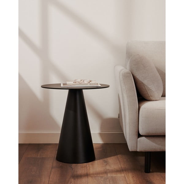 Klaasplaadiga ümmargune abilaud ø 50 cm Wilshire – Kave Home-image-1