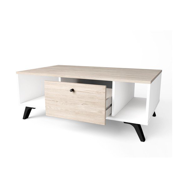 Naturaalset värvi tammepuidust kohvilaud 60x100 cm Sahara - Marckeric-image-3