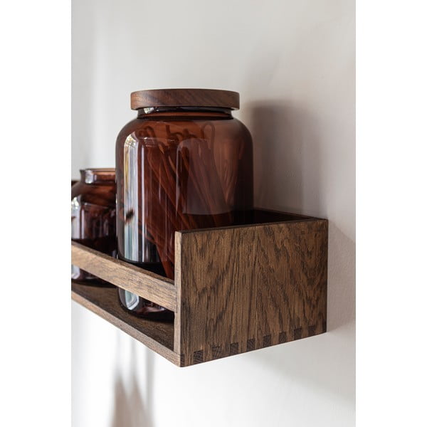 Pruun tammepuidust riiuliga seinanagi 60 cm Showcase - Mette Ditmer Denmark-image-4