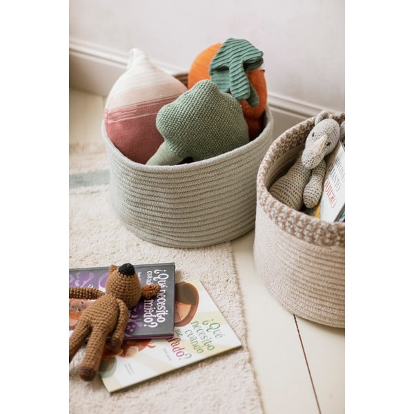 Sinine-kreem pestav käsitsi kootud puuvillane vaip 90x130 cm Gastro Vintage Blue - Lorena Canals-image-4