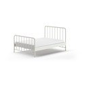 Valge metallist kaheinimesevoodi koos voodipõhjaga 140x200 cm BRONXX – Vipack