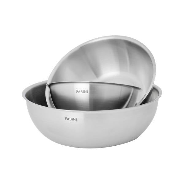 Hõbedased roostevabast terasest kausid 3tk komplektis ø 25,5 cm Lucca 3.0 - FABINI-image-3