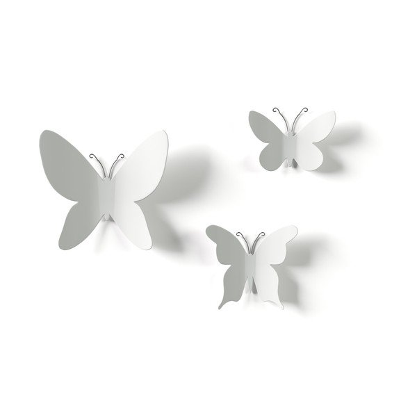9 valge 3D seinakaunistuse komplekt Butterflies - Umbra-image-4
