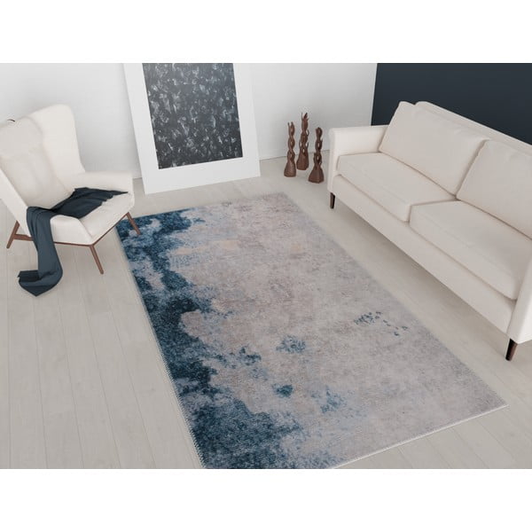 Sinine ja kreemikas pestav vaip 180x120 cm - Vitaus-image-1