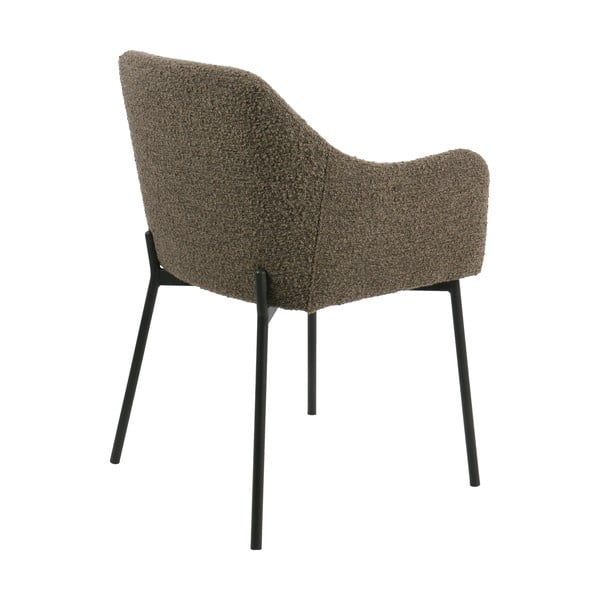 Pruun polsterdatud söögitool käetugedega Melilla – House Nordic-image-4