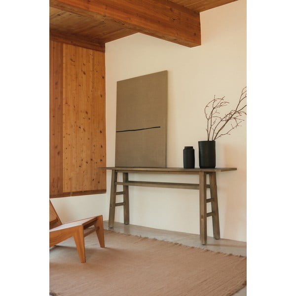 Ookerkollane käsitsi kootud puuvillane vaip 200x300 cm Handloom - Lorena Canals-image-1