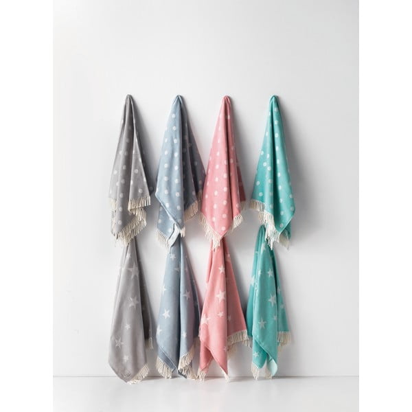 Pastelsinine ruuduline puuvillane riie , 140 x 180 cm Stars - Euromant-image-2