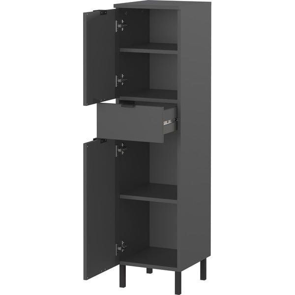 Antratsiitne kõrge/kitsas vannitoakapp 30x120 cm Arcena - Germania-image-3