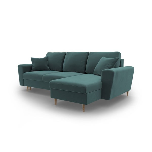 Petrooleumi värvi sametist panipaigaga nurgadiivanvoodi Kyoto - Cosmopolitan Design-image-4