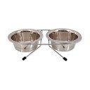 Roostevabast terasest koerakausside komplekt koos alusega, ø 13 cm Dog Fantasy - Plaček Pet Products
