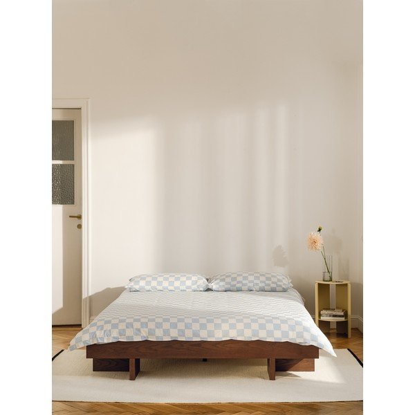 MDF-ist kaheinimesevoodi tammepuust dekoratsiooniga, ilma peatsita ja liistudest raamiga 180x200 cm naturaalses värvitoonis Kito - noo.ma-image-1