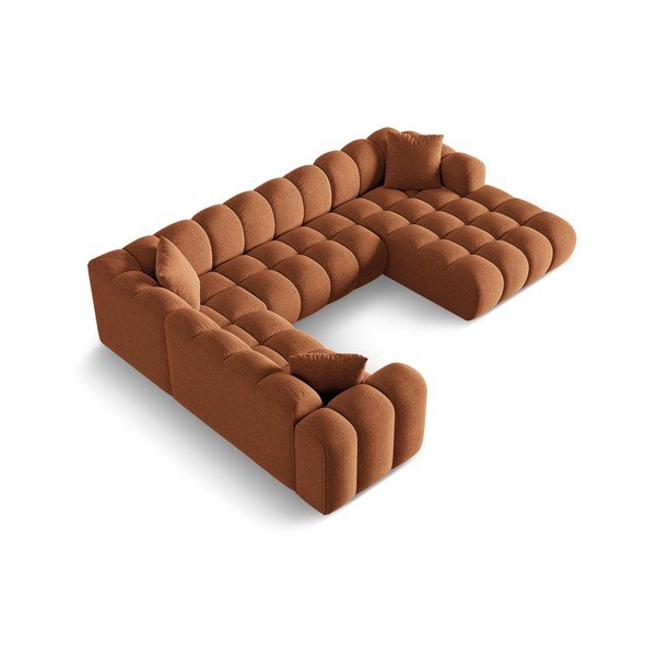 Terrakottapunane šenillist nurgadiivan (vasak nurk/U-kujuline) Treno - Cosmopolitan Design-image-2