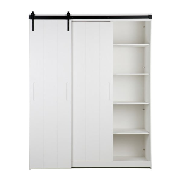 Bílá konstrukce skříně s posuvnými dveřmi WOOOD Luuk-image-2