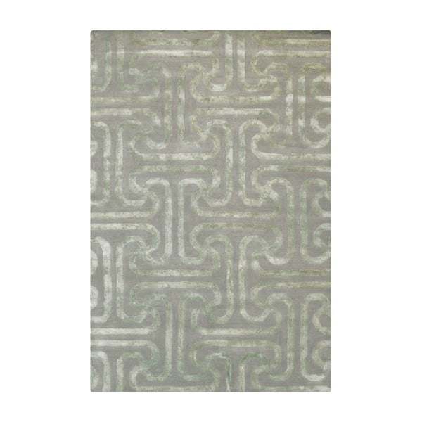 Vlněný koberec Twist Light Green, 153x244 cm