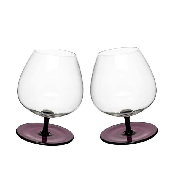Sada 2 fialových houpacích sklenic na brandy Sagaform