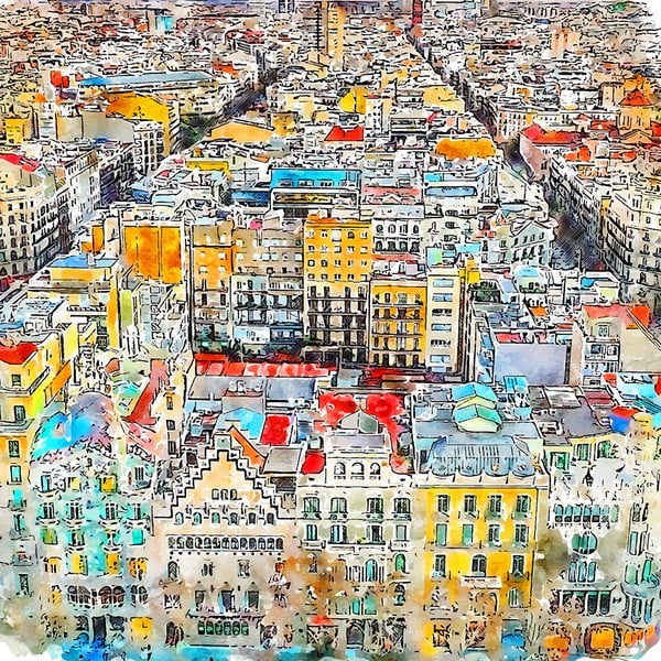 Maal 90x90 cm Barcelona - Fedkolor