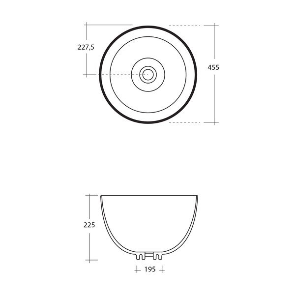 Valge keraamiline ümmargune valamu ø 45,5 cm Dome - Sapho-image-3