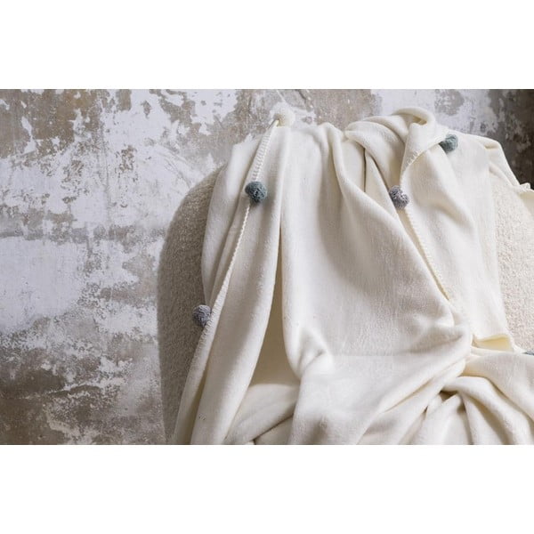 Kreem fliisist voodikate 150x200 cm Pom Pom - Mijolnir-image-3