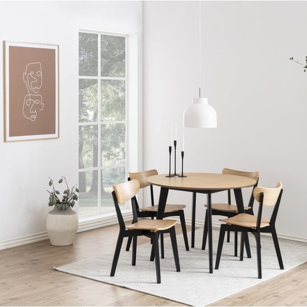 Tammepuust elementidega must söögitool Roxby - Actona-image-1