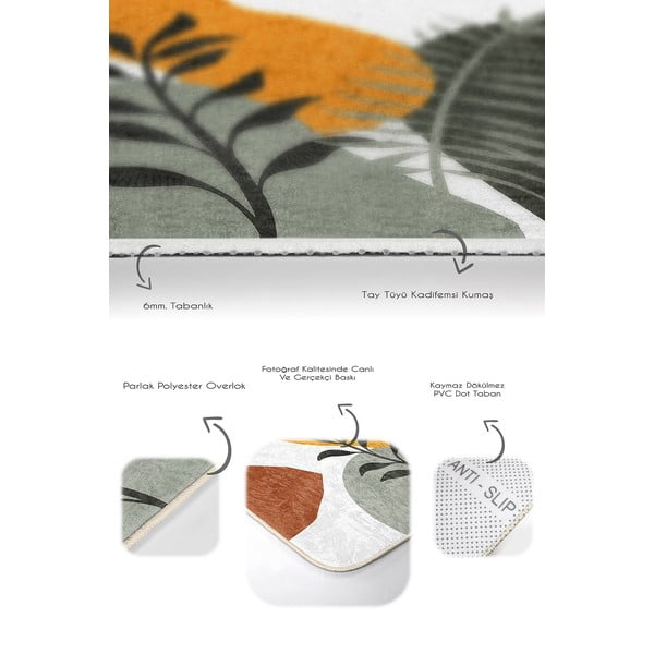 Rohelised sametist vannitoamatid 2tk komplektis 60x100 cm Illustrated Autumn - Mila Home-image-3