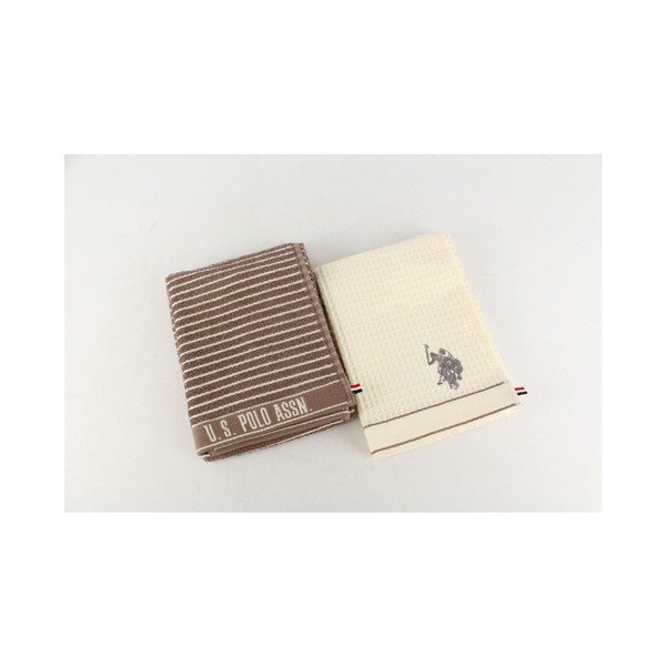 Sada 2 utěrek U.S. Polo Assn Sturgis Brown, 50x70 cm-image-1