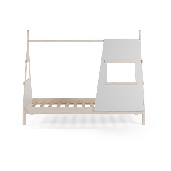 Kreemikas männipuidust lastevoodi liistudest raamiga 90x200 cm - Marckeric-image-3