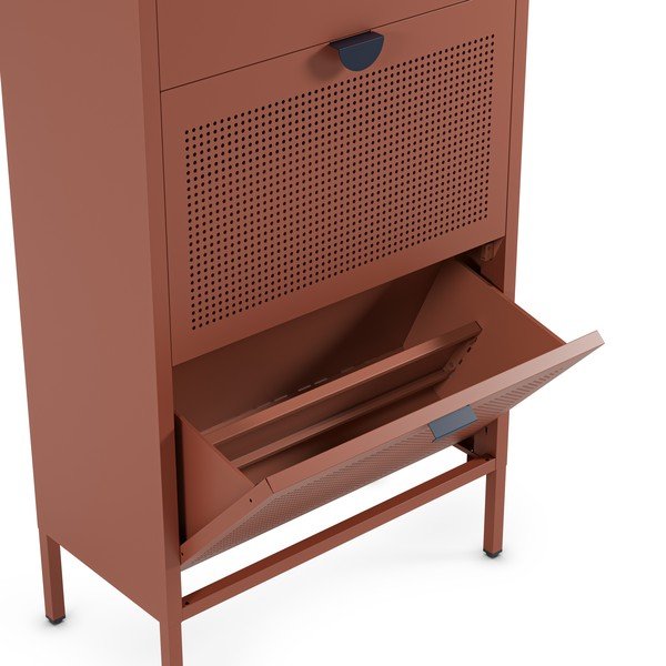 Metallist kingariiul terrakota värvi 60x110x30 cm Sayla - Marckeric-image-2